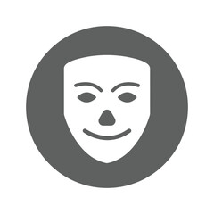 Blue comedy mask icon.