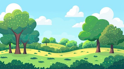 Obraz premium Green Meadow Landscape