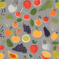 minimalsitc pattern with fruits and vegtables - 1