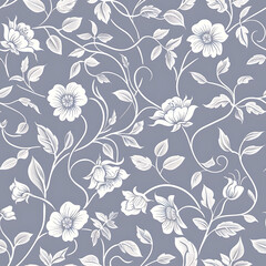 Elegant seamless floral design featuring delicate blossoms and vines in a sophisticated pattern for a book cover 