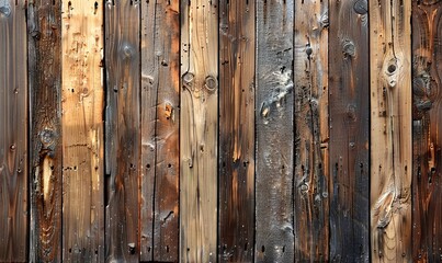 Fototapeta premium Weathered brown wood boards