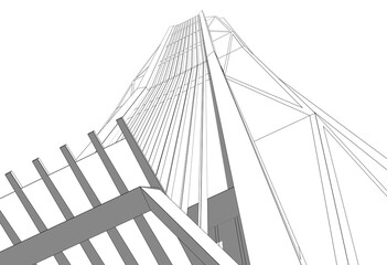 Abstract architecture 3d illustration 