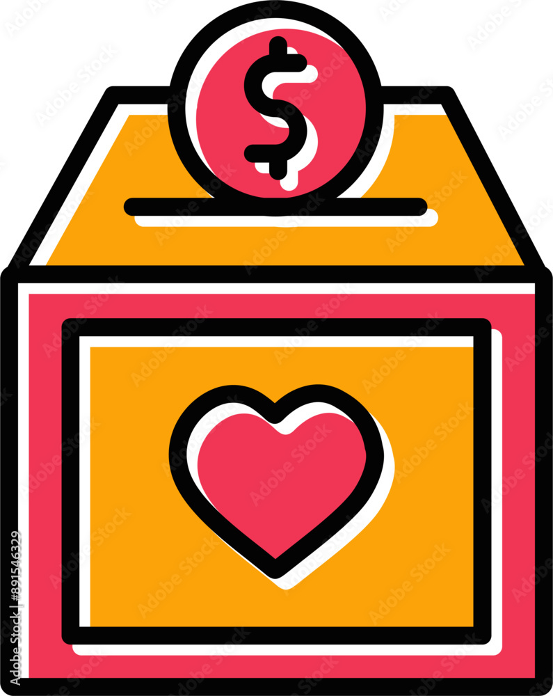 Wall mural Charity Box Vector Icon