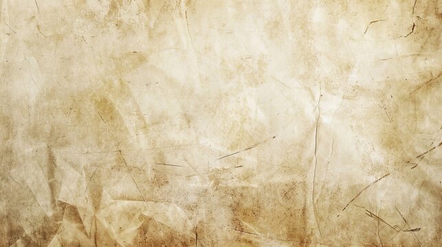 Old Paper Texture With Wrinkles And Scratches - Grunge Background