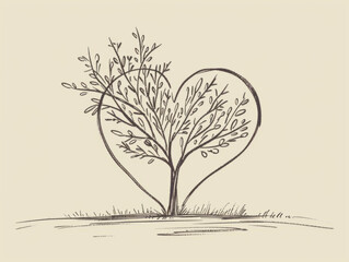 Fototapeta premium heart with a tree