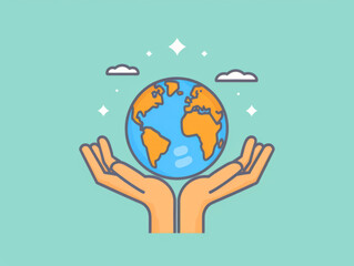 Fototapeta premium hands holding a globe