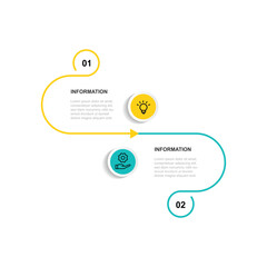 2 step layout paper style infographic template vector element