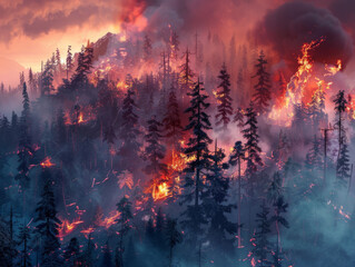 raging wildfire