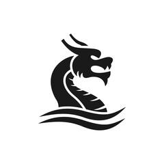 a logo of a dragon coming out of the water