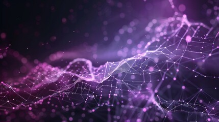 Abstract Purple Neural Network Background.