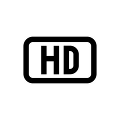 Hd icon in black and outline style 