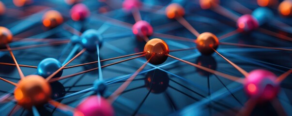 Interconnectedness and Diversity A Vibrant Network of Colorful Spheres Representing a Diverse Network Fostering Confident Connections, Symbolizing Inclusivity and Collaboration