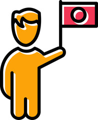 Raising Flag Vector Icon