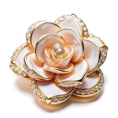  Elegant brooch with a red rose