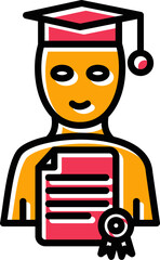 Student Holding Degree Vector Icon