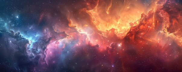 Cosmic Dreams - High-Resolution Wallpaper of Vibrant Galaxy and Nebula with Dramatic Lighting, Surreal Beauty of Space