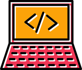 Writing Laptop Vector Icon