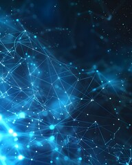 Obraz premium Abstract Network Connections Blue Digital Background Science. AI Generated