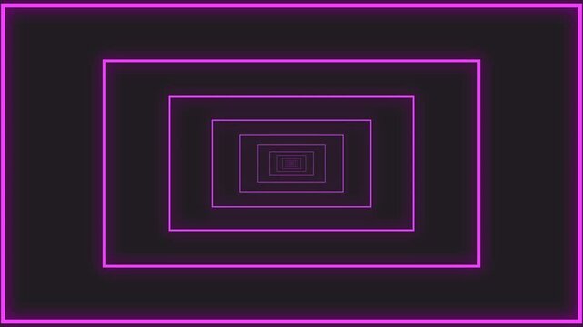 purple neon light box rectangle tunnel animation seamless animation background simple