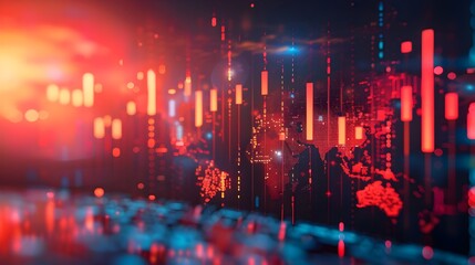 Global Financial Market Digital Data Analytics Visualization. AI Generated