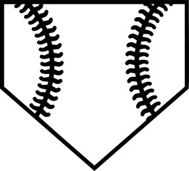 Baseball home plate on transparent background. Vector illustration