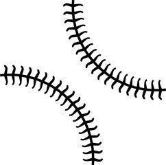 Baseball stitches on transparent background. Vector illustration