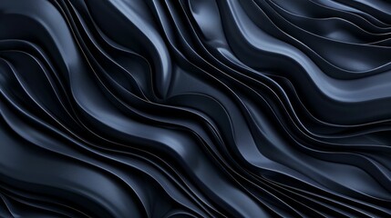 Abstract wavy pattern with black lines on a dark blue background.