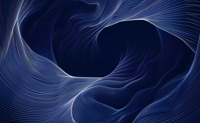 Minimal blue abstract modern background design texture of undulating midnight blue waves, abstract wave background with copy space.