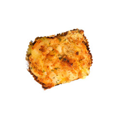 Homemade Cheese Garlic Pull on Bread with dried shredded pork.