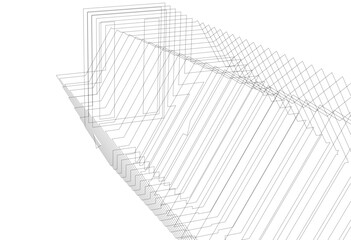 abstract architecture 3d background vector illustration