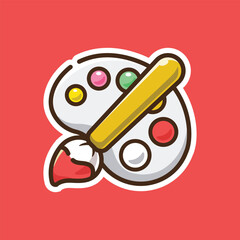 Paint Brush Vector Illustration. Back to School Illustration Concept.