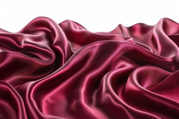 Obraz premium Luxurious folds of crimson red silk fabric creating a vibrant and elegant texture, perfect for backgrounds or fashion design concepts.