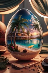 tropical island with tree