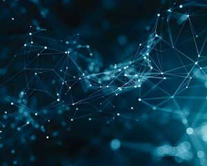Fototapeta premium Blockchain Network Artificial Intelligence Data Visualization Neural Connections Futuristic Digital Web. AI Generated