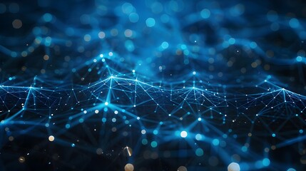 Futuristic Network Digital Data Connectivity Abstract Grid. AI Generated