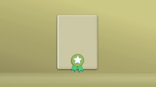Certificate icon with seal and ribbon. Diploma with badge,
accreditation, voucher or invitation. Pattern
