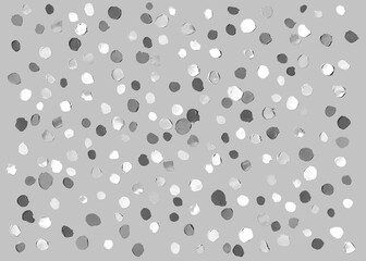 Black and white polka dot of strokes oil paint as abstract background with isolated spots high detail for spotted wallpaper, polka dot pattern, print.