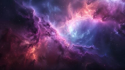 Obraz premium Kosmischer Tanz von Violett und Feuer