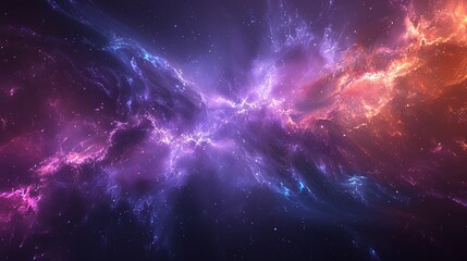 Fototapeta premium Kosmischer Tanz von Violett und Feuer
