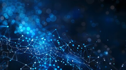 Fototapeta premium Abstract Network Connections Digital Data Technology Futuristic Background. AI Generated