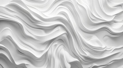 Obraz premium 3D render of an abstract background with a white wavy texture for design,