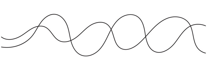 Line art striped graphic template. Curve wave seamless pattern. Vector illustration.