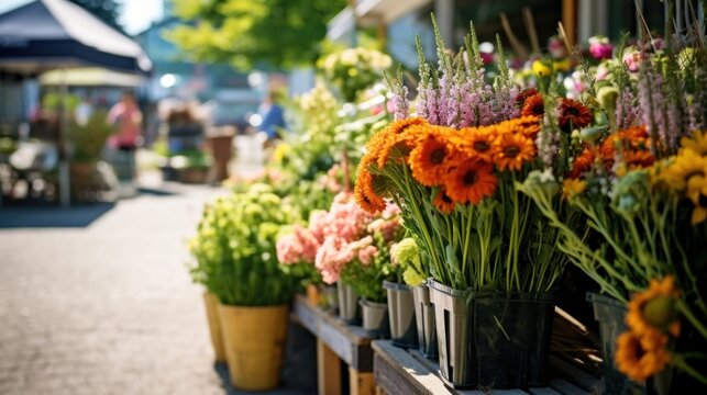 Colorful Flowers on Display at a Flower Shop