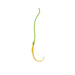Fishing line with hook Illustration