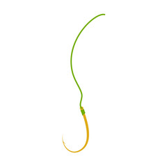 Fishing line with hook Illustration