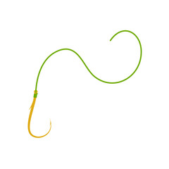 Fishing line with hook Illustration