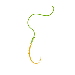 Fishing line with hook Illustration