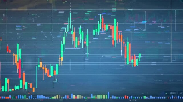 Stock market or forex trading graph and candlestick chart suitable