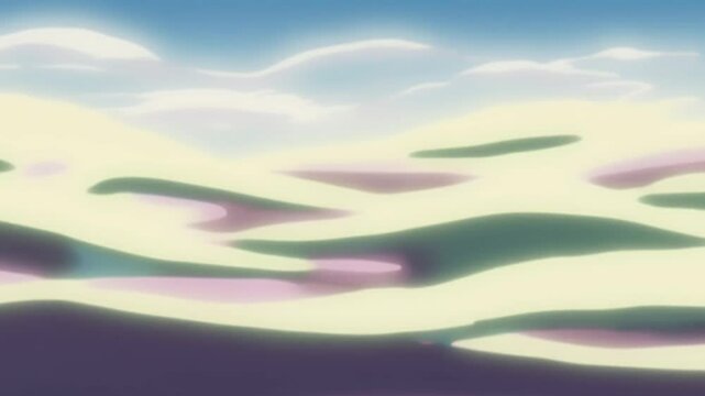 Drawn waves in anime style - waves on water and sky