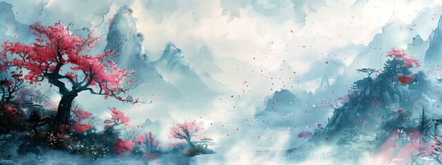 background for designer's works in the style of Japanese comics watercolour, blur, pastel tones